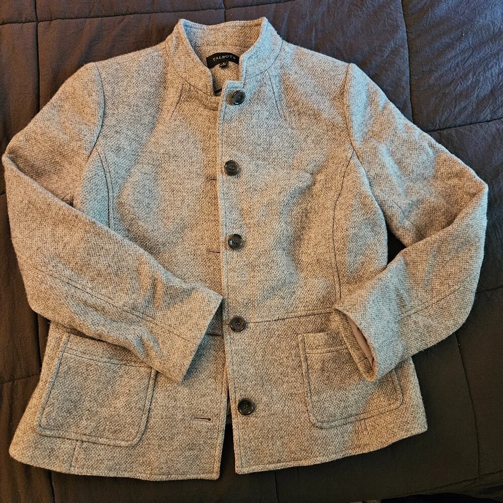 TALBOTS Light Grey Wool Coat